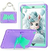 TOMORRY for iPad 9th/8th/7th Generation Case 10.2" with Tempered Glass Screen Protector,Unicorn S...