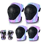 Gradient Color Kids Protective Gear Set Knee Pads for Kid 2-14 Years,W/ Adjustable Strap Kids/You...