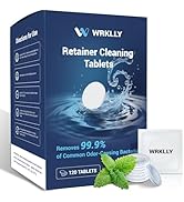 Retainer Cleaner Tablets (120 pcs), Denture Cleaning Tablets for Invisalign, Night Mouth Guard fo...