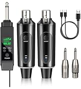 Depusheng 2.4GHz Wireless Microphone System Transmitter & Receiver with volume adjustment, Low La...