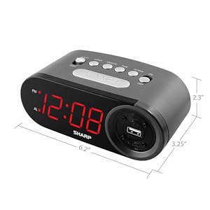 sharp alarm clock travel clock charging USB alarm clock bedroom office kitchen