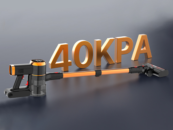 Tikom Cordless Stick Vacuum provides a up to 40Kpa Powerful Suction for deep thorough cleaning