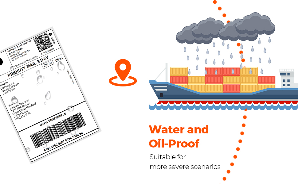 water and oil-proof label
