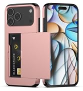 Nvollnoe Compatible with iPhone 17 Pro Max Case with Card Holder Dual Layer Heavy Duty Protective...