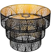 Metal Lamp Shades for Floor Lamps Pendant Lighting Chandelier Replacement, 3-Tier Drum Metal Lamp...