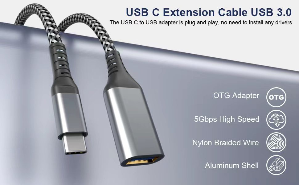 ALLEASA USB C to USB Female Cable