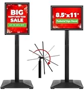 VAIIGO Pedestal Sign holder Stand 8.5x11inch Adjustable Standing Floor Sign Stand with Heavy Base...