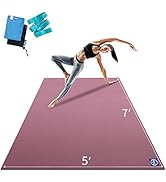Premium Large Yoga Mat 7'x5'x9mm, Extra Thick Comfortable Barefoot Exercise Mat, Non-Slip, Eco-Fr...