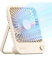 JISULIFE Desk Fan Battery Rechargeable, 4500mAh 180°Foldable Portable Personal Fan, 4 Speeds Adju...