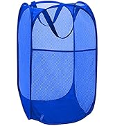 Larpur Mesh Laundry Basket, Pop up Laundry Hamper with Handles, Collapsible Clothes Basket for Tr...