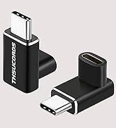 Thsucords Right Angle USB C Extension Adapter, Left 90 Degree Male to Female Extender PD 100W 20G...