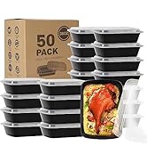 Ezalia 50 Pack- Meal Prep Containers 38oz, Plastic Food Prep Containers Reusable, Leakproof To Go...
