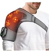 Cordless Shoulder Heating Pad with Massage, Heated Shoulder Wrap Massager, Rotator Cuff Heating P...