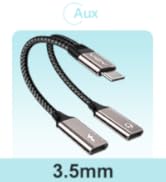 VIOY USB C Splitter 1 in 2 Out, Dual USB-C Headphone and Charger Adapter with PD 60W Fast Chargin...