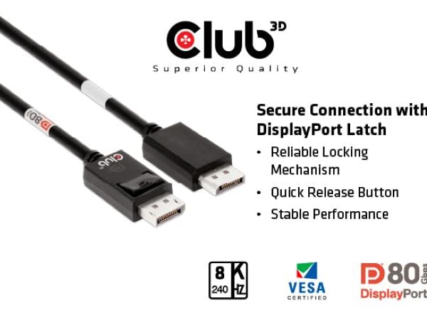secure connection with displayport latch