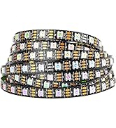 BTF-LIGHTING WS2812B RGB 5050SMD Individual Addressable 16.4FT 60Pixels/m 300Pixels Flexible Blac...