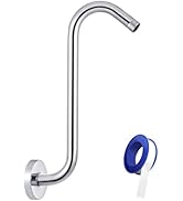 Nuodan Shower Head Extension Arm with Flange, S Shaped High Rise Gooseneck Showerhead Riser Pipe,...