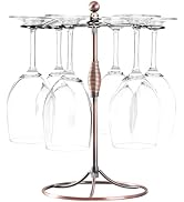 GeLive Bronze Wine Glass Holder Stand, Antiqued Countertop Freestanding Stemware Drying Rack, Art...