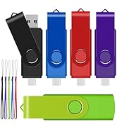 AreTop 32GB USB C Thumb Drive Dual USB 2.0 Flash Drive 32GB USB Drive Swivel Design 2-in-1 Portab...