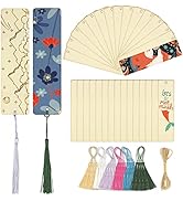 SWATOM Wood Bookmarks Blank DIY Wooden Bookmark Craft Bulk 30 PCS Unfinished Wood Tags Rectangle ...