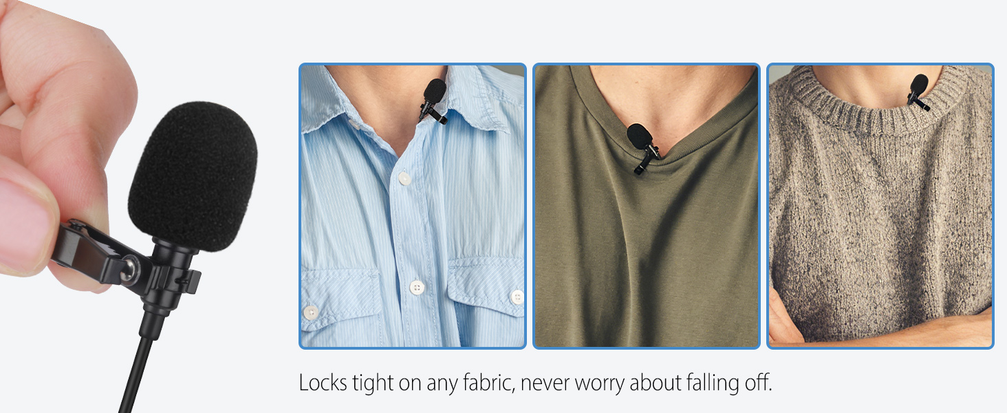 Type c Lavalier Microphone with Secure Clip