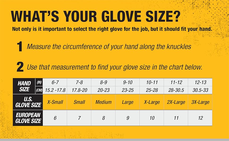 DEWALT Glove Sizing Chart