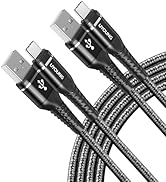 USB to USB C Cable [60W, 6FT 2Pack] Type A to Type C Charger Cord Braided Fast Charging for iPhon...