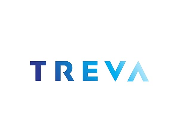 Treva blue gradient logo on white background