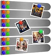 6 Pieces Frameless Magnetic Stainless Iron Board Strips Bulletin Bar Board Memo Strip Set with 48...