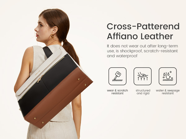 Classic tote bag design with premium vegan leather, combining style and durability