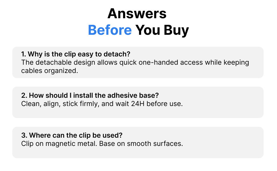 Answers Before you Buy