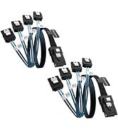 OIKWAN Mini SAS to 4 SATA Cable, 36 Pin SFF 8087 Host/Controller to 7 Pin SATA Target/Backplane, ...