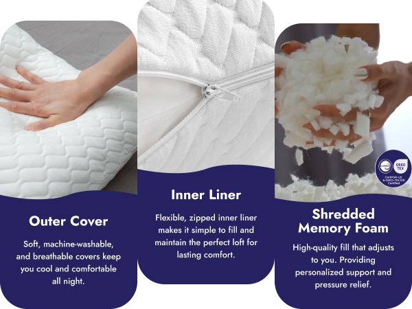 Adjustable Loft Pillow for Side and Back Sleepers – Soft, Supportive, and Washable