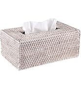 Sumnacon Rattan Rectangular Tissue Box Cover - Decorative Woven Wicker Napkin Tissue Box Holder, ...