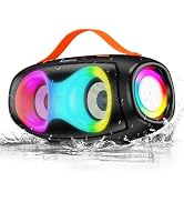 Portable Bluetooth Speaker,IPX5 Waterproof Wireless Speaker with Dynamic Lights,TWS Pairing to 40...