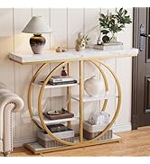 LIFECHOVY 41.3" Console Table for Entryway, Industrial Hallway Sofa Table with Storage Shelves, N...