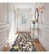 Washable 3x10 Runner Rug Hallway: Floral Vintage Rugs Non-Slip Stain Resistant Carpet for Entrywa...