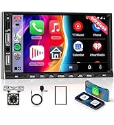 Wireless Carplay Car Radio Double Din with Android Auto, 7 Inch Touch Screen Car Radio with Mirro...