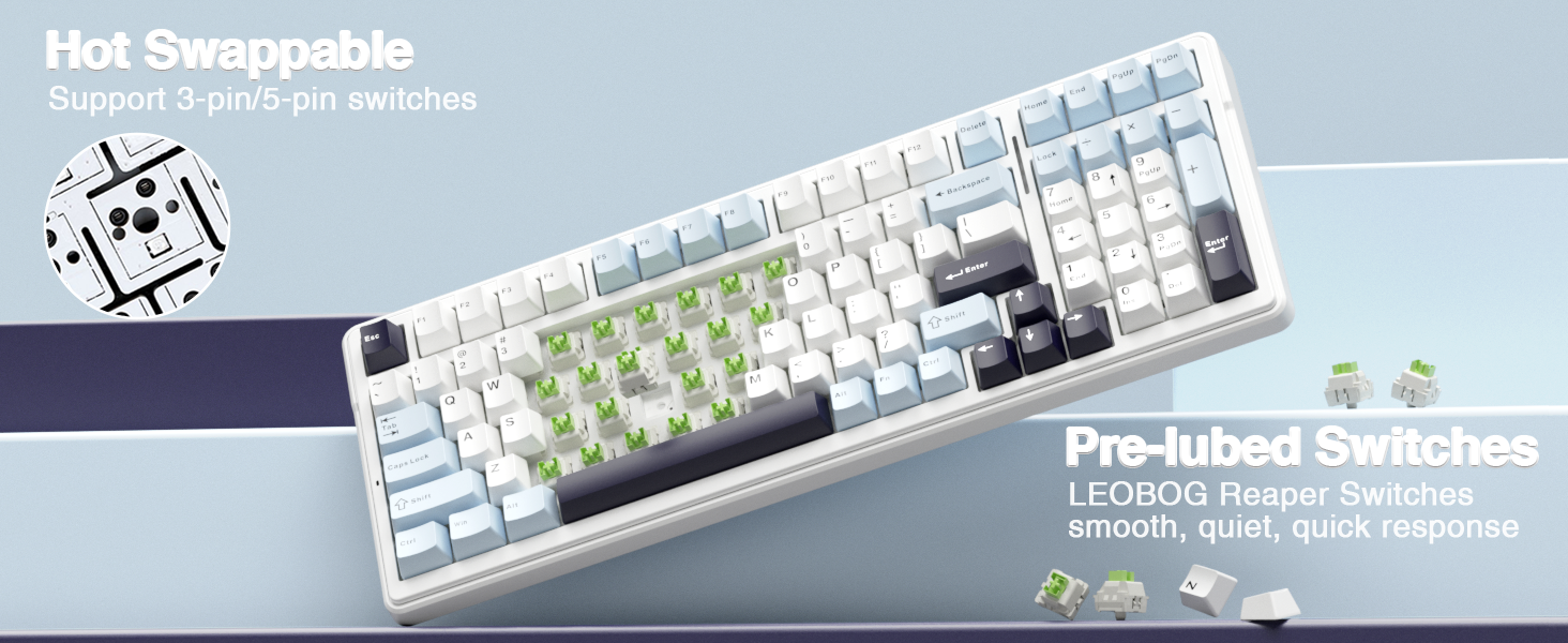 leobog reaper switches mechanical keyboard hot swap custom keyboards computer pc game keyboard