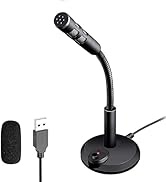 USB Computer Microphone,Plug and Play Desktop PC Laptop Microphone with Mute Button and LED Indic...