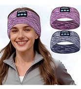 2-Pack Bluetooth Headband Headphones, Wireless Sports Headband, Washable Music Headband with Secu...