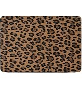 Leopard Print Case for MacBook Neo 13 Inch 2026 (Model A3404, A18 Pro Chip), PU Leather Coated Ha...