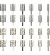 24PCS Diamond Grinding Bit Set, Stone Carving Set 60Grit 150Grit Polishing Kits Rotary Tool Acces...