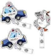 Silly Goose Badge Reel Retractable - 3 Pcs Funny Angry Goose ID Badge Holder with Acrylic Alligat...