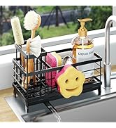 HapiRm Sponge Holder for Kitchen Sink - Self-draining Sink Caddy with Smiley Face and Brush Holde...