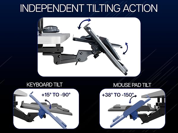under desk keyboard tray ergonomic tilt mouse pad sliding keyboard drawer adjustable workstation
