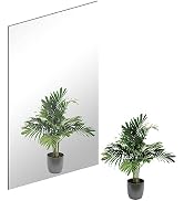 QEEYON 16 x 12'' Wall Mirror Tile Self Adhesive Glass Mirror Frameless High Clear Mirror Tile Lar...