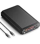 Laptop Power Bank with 120W AC Outlet, 98Wh/27000mAh Portable Charger 65W PD USB C Fast Charging ...