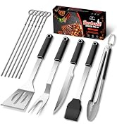 BBQ Accessories Grill Tools Set,12pcs Stainless Steel Barbecue Grill Accessories for Outdoor Gril...