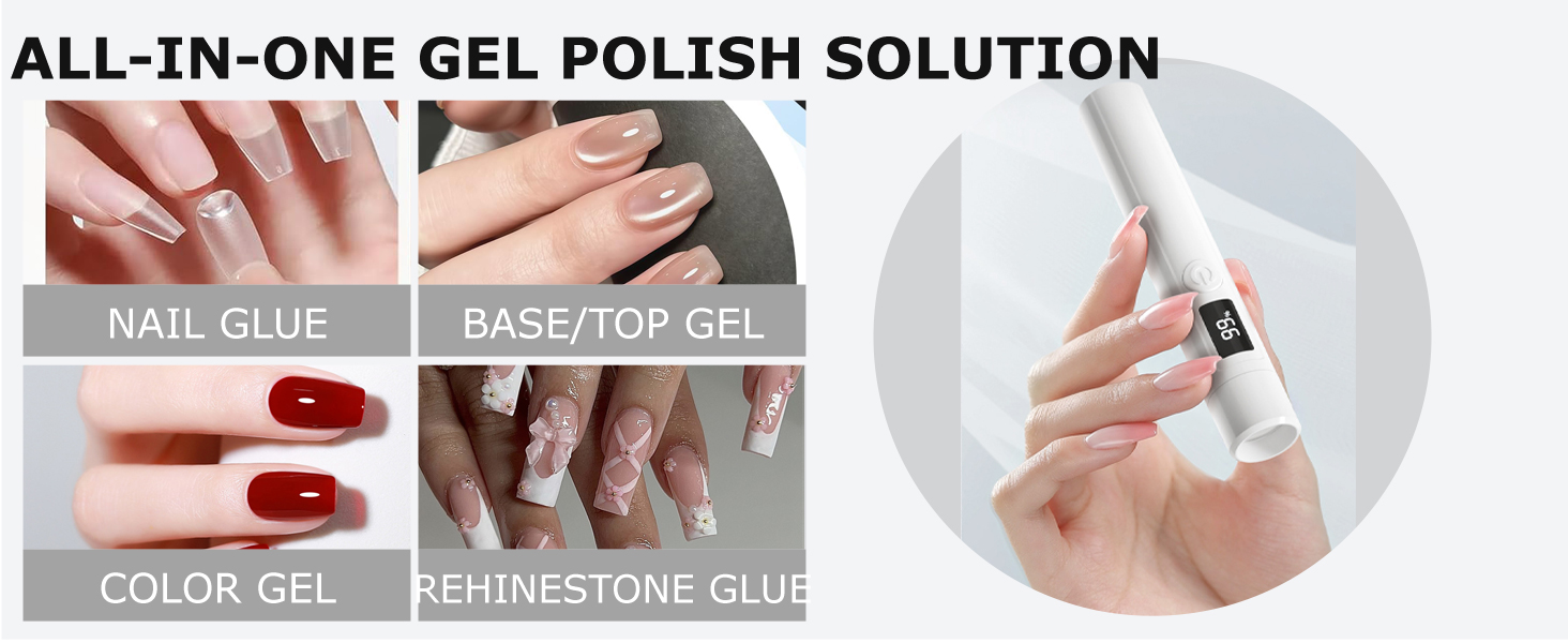 UV nail lamp cures base gel top coat color gel rhinestones 3D nail art strong curing power